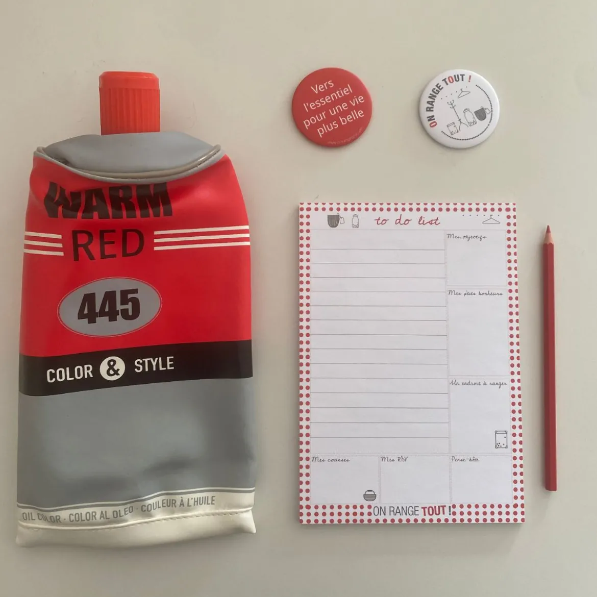 Trousse scolaire rouge