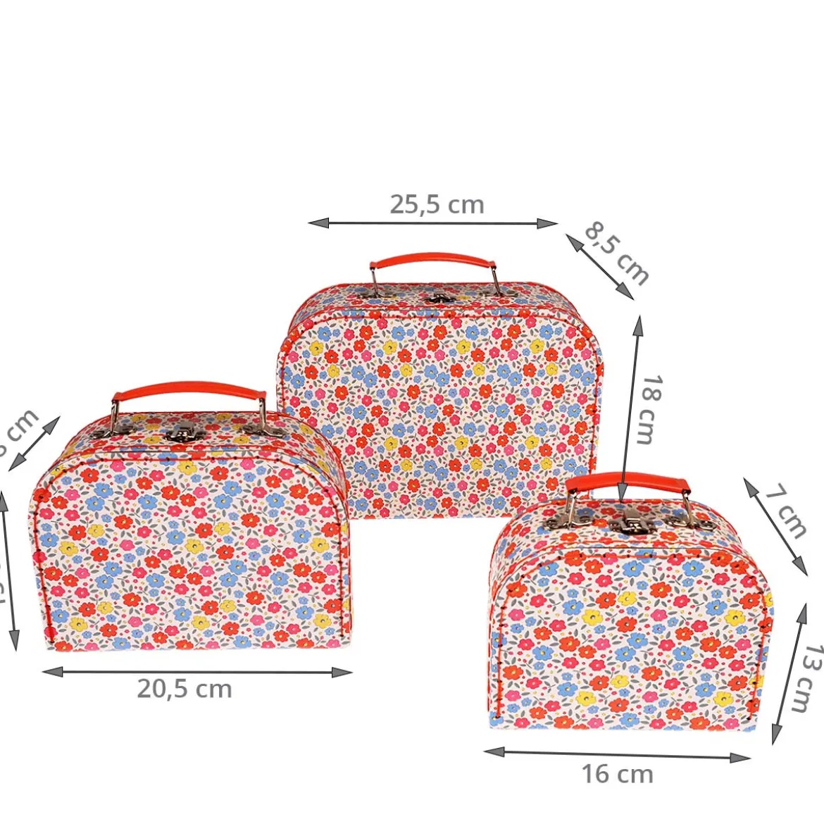 3 valisettes motif liberty